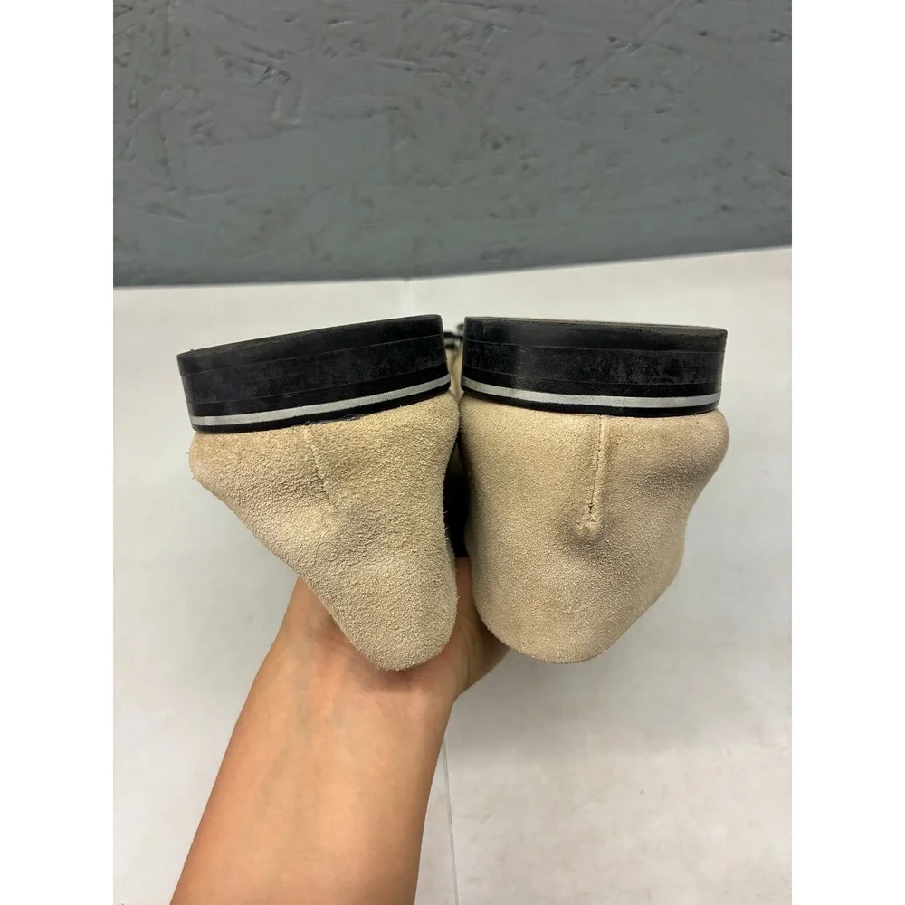 BOSS Hugo Boss Suede Penny Loafers Shoes Mens 12 Beige Slip On Italy Classic